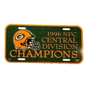 Vintage Green Bay Packers 1996 NFC Central Division Champions License Plate